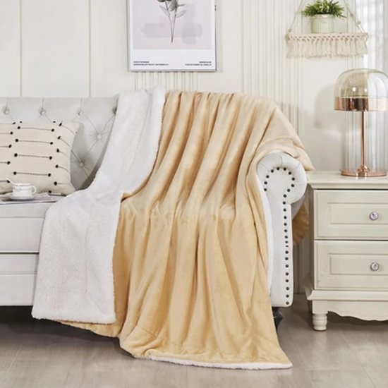 Exclusivo Mezcla Deken, Fleece Dekentje, van Zachte Fluwelen Stof, Zacht en Warm voor Bank of Bed, Alle Seizoenen, 220x240 cm, Oranje