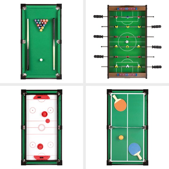 Tavolo 4 In 1 Toyrific 27 Pollici – Giochi Da Tavolo Per Famiglia, Marrone Scuro, Da 5 Anni - Foto 1