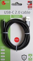 Câble USB Vers USB-C Sologic 3 Mètres Tissu Noir - Neuf, Compatible Universel