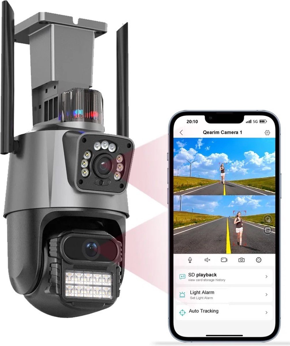 Royal Empire Beveiligingscamera - Wifi Smart Waterproof IP66 - Draaibaar en kantelbaar - Voor Binnen & Buiten - Ultra HD 2K - Dome IP Camera - Nachtzicht - Draadloos Internet - Met Recorder