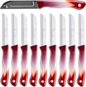 Couteau à tomates DKS Solingen - Lame dentelée en acier inoxydable - 19,5 cm - Rouge foncé/ Wit - 10 pièces