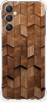 Stevig Telefoonhoesje geschikt voor Samsung Galaxy A05s Wooden Cubes