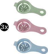 Ei-scheider - eischeider - eisplitter - eisplitser - keukengerei kunststof - pastelkleuren eigeel - eiwit scheiden - Voordeelset - roze/blauw/groen - 3 stuks