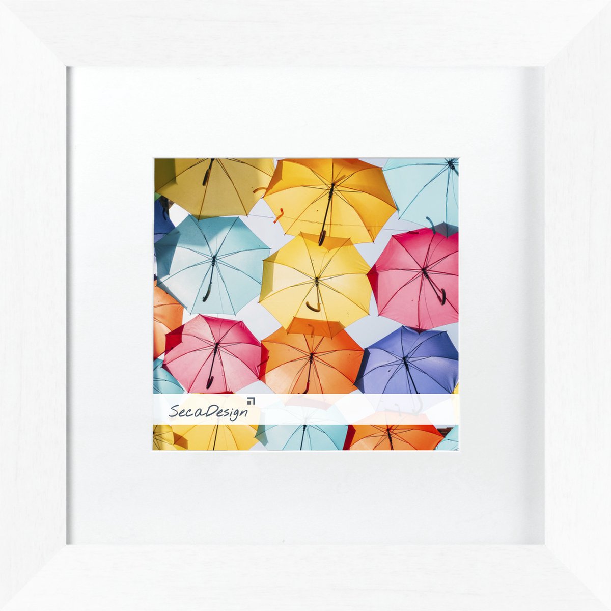 Fotolijst - SecaDesign - Fika - 30x30 / 20x20 cm fotomaat met passe-partout - Wit - Fotokader