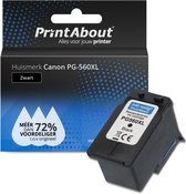 PrintAbout huismerk Inktcartridge PG-560XL Zwart Hoge capaciteit geschikt voor Canon