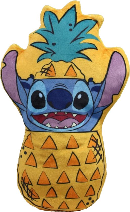 Stitch Sierkussen- Ananas- Disney- Lilo&Stitch- polyester- 32 cm- grappig en zacht