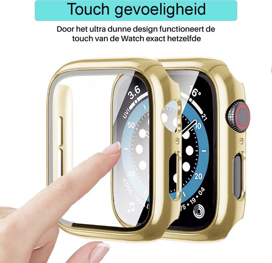 MY PROTECT® Apple Watch 4/5/6/SE 44mm - Étui de protection et protecteur d'écran en 1 |Cas Pour Apple Montre | Protection iWatch - Or