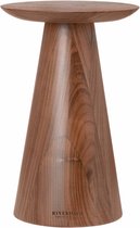 Bijzettafel Lize - Hoogte 35cm - Bruin - Diameter 25cm - Hoogwaardig walnotenhoot