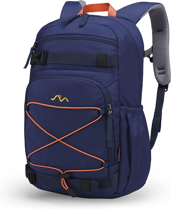 Kinderrugzak meisjes jongens schoolrugzak schooltas voor school wandelen, 15L, 25 x 14 x 41 cm, 15 liter, donkerblauw, Rugzak