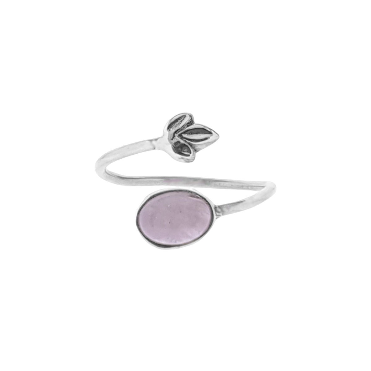 Jewelryz | Adya | Ring 925 zilver met rozenkwarts edelsteen | One-size