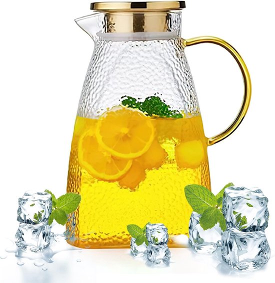 Pichet à Eau En Acier Inoxydable 1,5L Avec Bec Anti-glace - Carafe Froide Pour Boissons, Thé, Jus - Poignée Confortable, Design élégant - 7