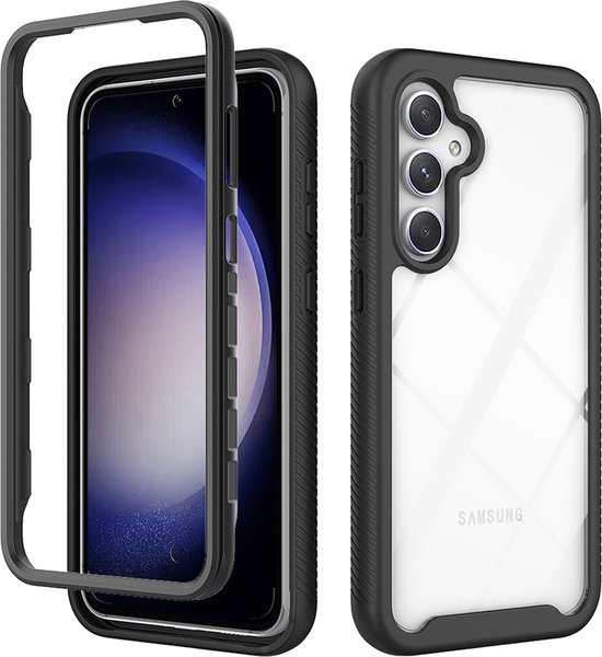 iMoshion Hoesje Geschikt voor Samsung Galaxy S23 FE Hoesje - iMoshion 360° Full Protective Case - Zwart / Transparant