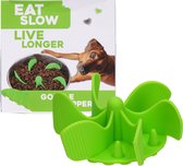 Eat Slow Live Longer Gobble Stopper - Anti schrok - Voerpuzzel - Slow Feeder - Voor Honden en Katten - 11 cm - Groen