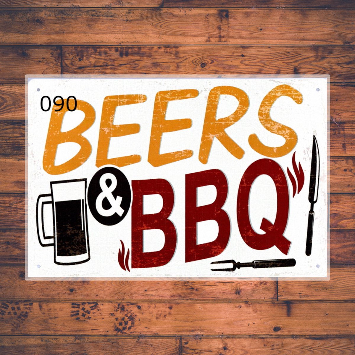 Wandbordje Beers & BBQ