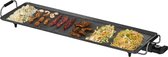 Royalty Line® TP18210 Teppanyaki Bakplaat XL - 70x23 cm - Plancha voor 6 Personen - Grillplaat Met Antiaanbaklaag En Marmer Coating - 1800W - Zwart