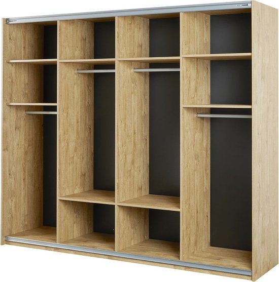 Schuifdeurkast Livia Eiken Breedte 250 Cm Hoogte 217 Cm Diepte 69 schuifdeurkast-livia-eiken-breedte-250-cm-hoogte-217-cm-diepte-69