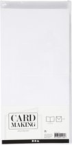 Cartes et enveloppes, format carte 15x15 cm, format enveloppe 16x16 cm, 50 jeux, blanc