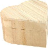 Boîte en bois forme de coeur petit 10cm