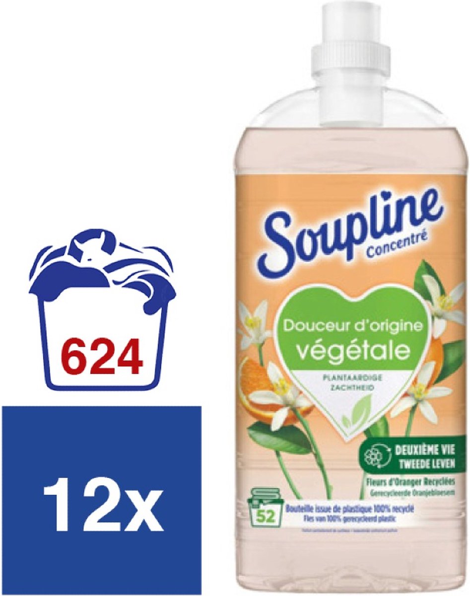 Soupline Wasverzachter Plantaardige Zachtheid - Gerecycleerde Oranjebloesem (12 x 1,3L)