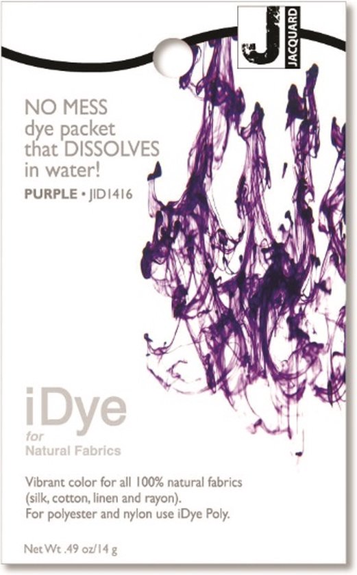 Jacquard textielverf iDye Natural 14 gr paars voor stoffen.