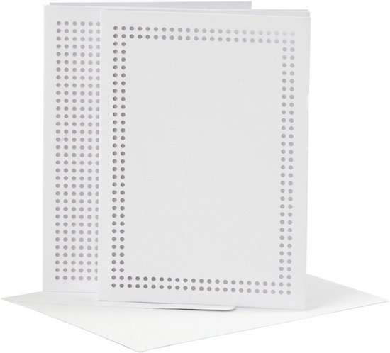 CC Borduurkaarten 10,5x15 cm Wit 6 stuks