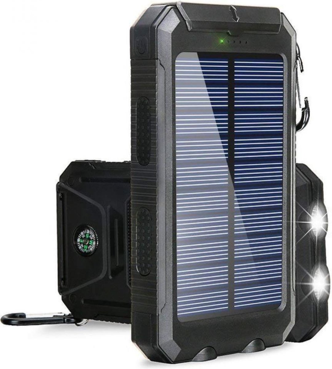 chargNgo ® - Solar Powerbank - Zonne Energie Telefoon Accu - Zaklamp - Ideaal Op Vakantie - Altijd Een Opgeladen Telefoon - Super Kerstcadeau