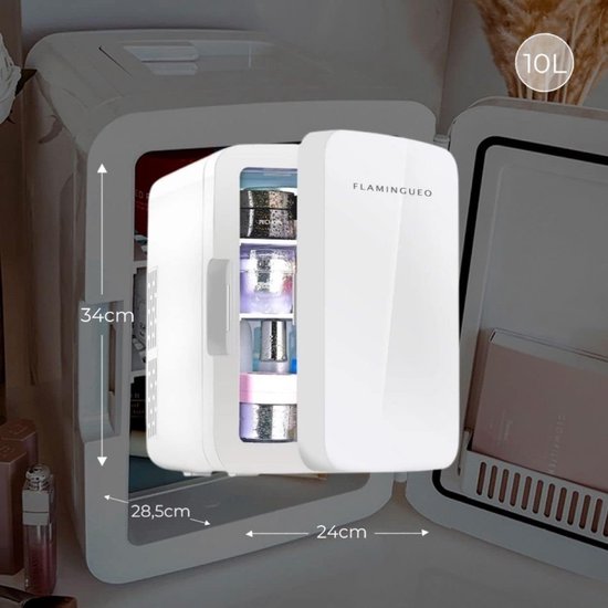 Kleine Koelkast - 10L Koelkast, Mini Koelkast 12V/220V, Koeling en Verwarming Functies, Minikoelkasten Voor Kamers, Auto Koelkast, Mini Cosmetische Koelkast, Skincare Fridge — afbeelding 3