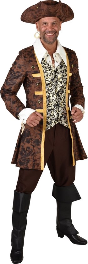 Magic By Freddy's - Piraat & Viking Kostuum - Stoere Piraat Zeldenbang - Man - Bruin - XL - Carnavalskleding - Verkleedkleding