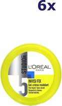 L'Oréal Paris Studio Line Invisi Fix - 24H Clean Modeling Gel Crème - 6 x 150 ml - Voordeelverpakking