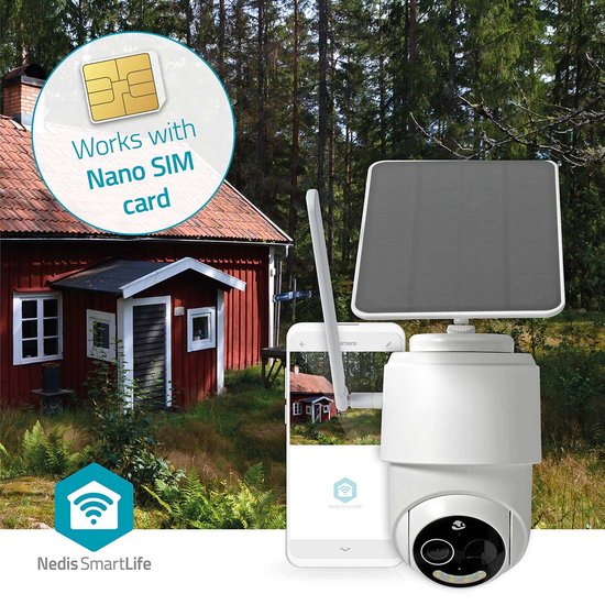 Nedis SmartLife Beveiligingscamera Draadloos Buiten - 4G (simkaart niet meegeleverd) - Full HD - Zonnepaneel - Pan tilt - IP65 - Cloud Opslag (optioneel) / microSD (niet inbegrepen) - Bewegingssensor - Nachtzicht van Nedis — afbeelding 5