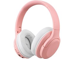 WiseQ ANC Kinderkoptelefoon – Roze Draadloze Koptelefoon Meisje – Active Noise Cancelling – 35u Bluetooth en Microfoon – Incl. 100+ Stickers