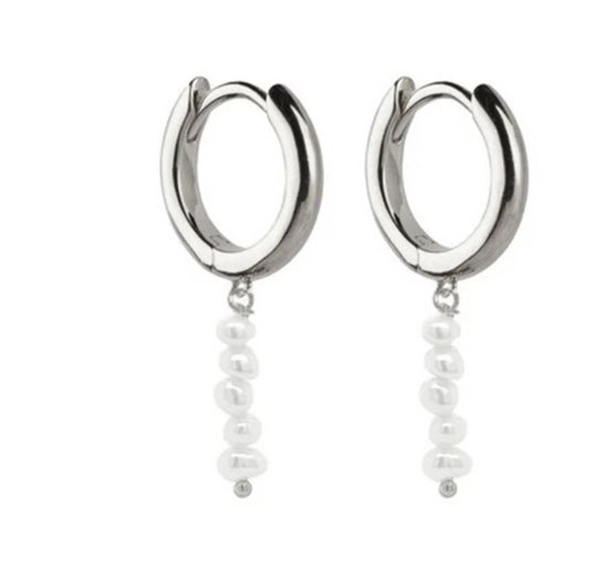 oorbellen dames - oorringen dames - oorhangers - oorbellen met parel dames - parel oorringen - zilverkleurig - cadeau voor vrouw - Liefs Jade
