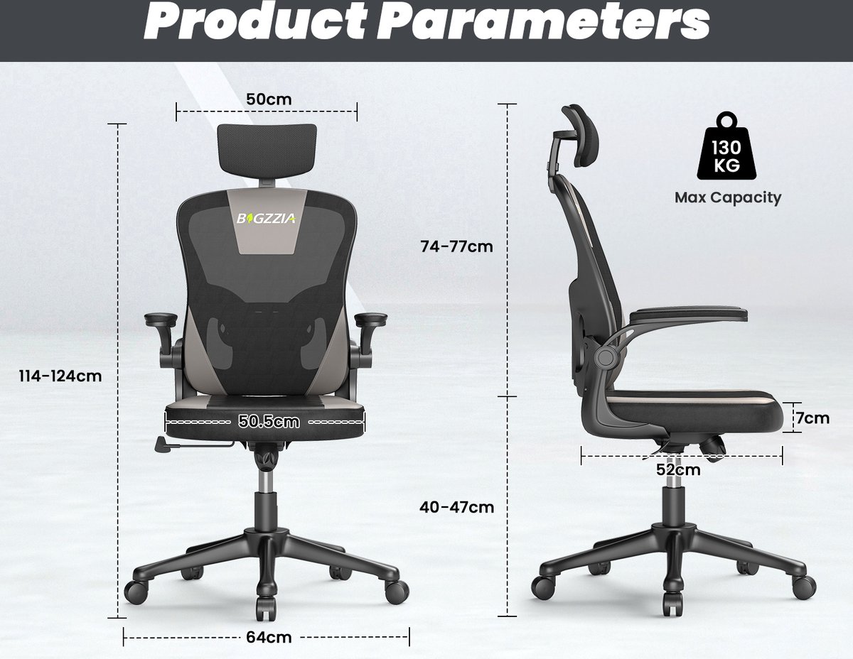 Diablo X-ST4RTER Gamestoel Gaming Stoel Bureaustoel Ergonomisch Stoffen Bekleding 2D Armleuningen Kantelmechanisme (Zwart (LED