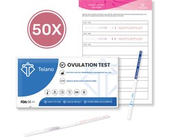 Telano Ovulatietest 50 stuks Dipstick Gevoelig - Gratis Zwangerschapstest strip - Ovulatiekalender