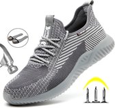 Werkschoenen - 37 - S1P - Dames / Heren - Veiligheidsschoenen - QX FASHION SPORT - Schoenen voor werk - Sneakers voor werk - Beschermende schoenen - Anti -impact - Ondoordringbare zool - Anti slip - Stalen neus - Beschermende zool