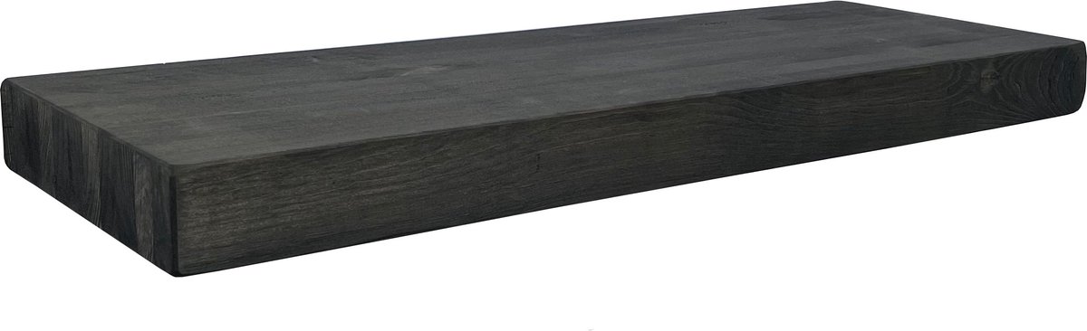 Wandplank Zwevend 60x20cm - Incl. Blinde Bevestiging - Pallet Hout - Zwart