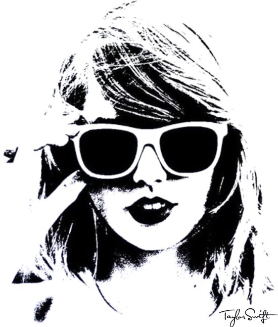 Muursticker Taylor Swift - 42x56cm - Kunst - Graphic - Merch - Cadeau - Pop - Zangeres - Electropop - Vintage - Topcadeau - Herbruikbaar - Geschikt om in te lijsten