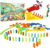 Playos® - Domino - met Vliegtuig Launcher - met 126 stenen - Vliegtuigen - Dominostenen - Speelgoedvliegtuig - Bouwblokken - Educatief Speelgoed