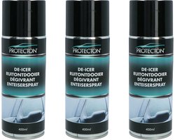 Protecton Ruitenontdooier spray - 3x - voor auto - 400 ml - antivries sprays - winter/vorst/bevriezen