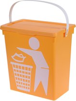 Excellent Houseware Gft afvalbakje voor aanrecht - 12L - geel - afsluitbaar - compostbakje