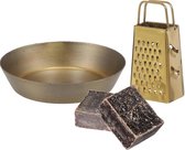 Amberblokjes/geurblokjes cadeauset - musk geur - inclusief schaaltje en mini rasp