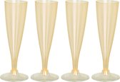 EH Prosecco/champagneglazen - 4x - geel - kunststof - 130 ml - herbruikbaar