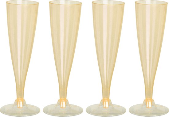 Champagneglazen - wit - kunststof - 150 ml - onbreekbaar - set/flute