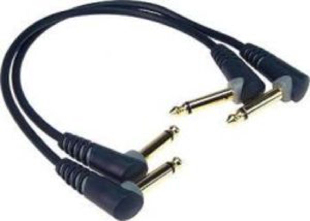 Klotz AU-AJJ0030 2x patchkabel 6.35 mm haaks 30 centimeter