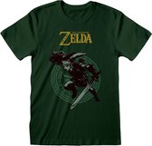 T-Shirt met Korte Mouwen The Legend of Zelda Link Pose Groen Uniseks - M