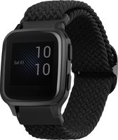 kwmobile nylon bandje voor smartwatch - geschikt voor Garmin Venu Sq 2 Music / Sq 2 - 14 - 22 cm - Polsbandje in zwart