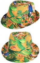 Toppers in concert - Verkleed hoedje voor Tropical Hawaii party - 2x - bloemen print - volwassenen - Carnaval