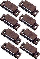 AMIG magneetsnapper/deurmagneet - 8 stuks - bruin - 4.3 x 1.45 x 1,2 cm - 3 kg