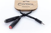 Câble adaptateur en Y Cordial EY 0.3 WGG [Mini Jack/2x Jack] 300 mm (Noir) - Câble d'insertion