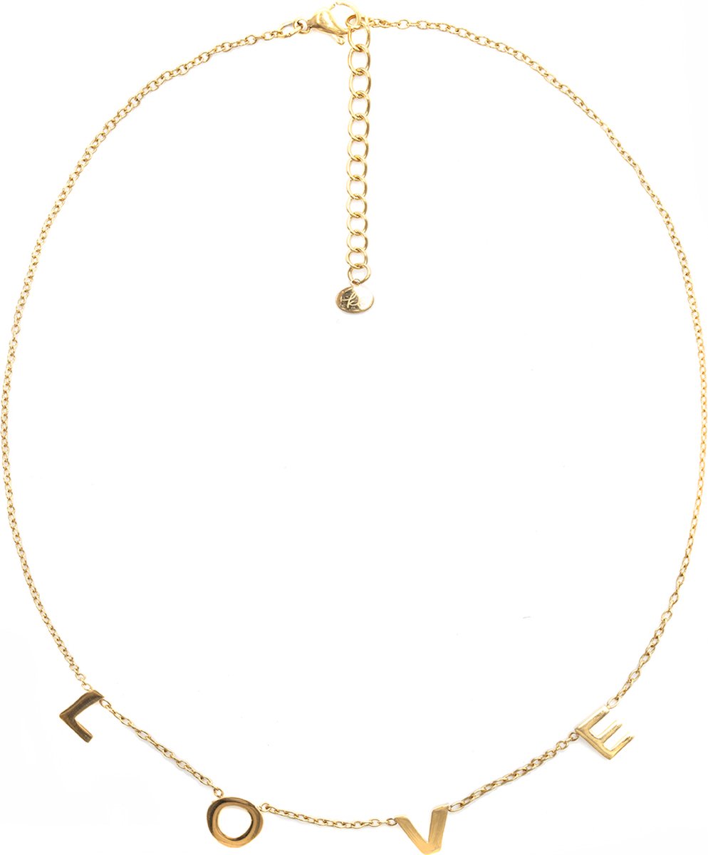 Kids Bijoux | LOVE ketting | meisjes | verstelbaar 35-39cm | hypoallergeen | RVS